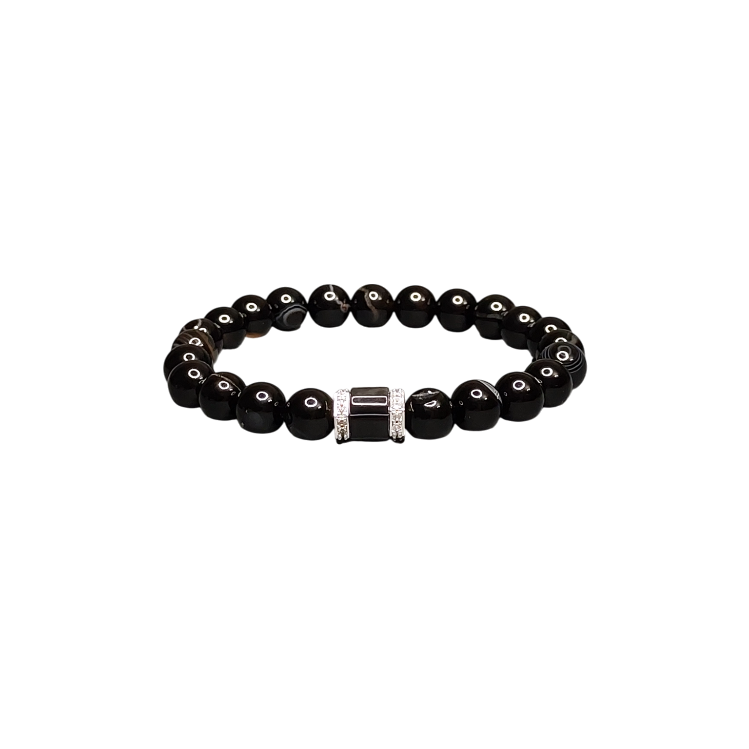 Стильний жіночий браслет із чорного агату