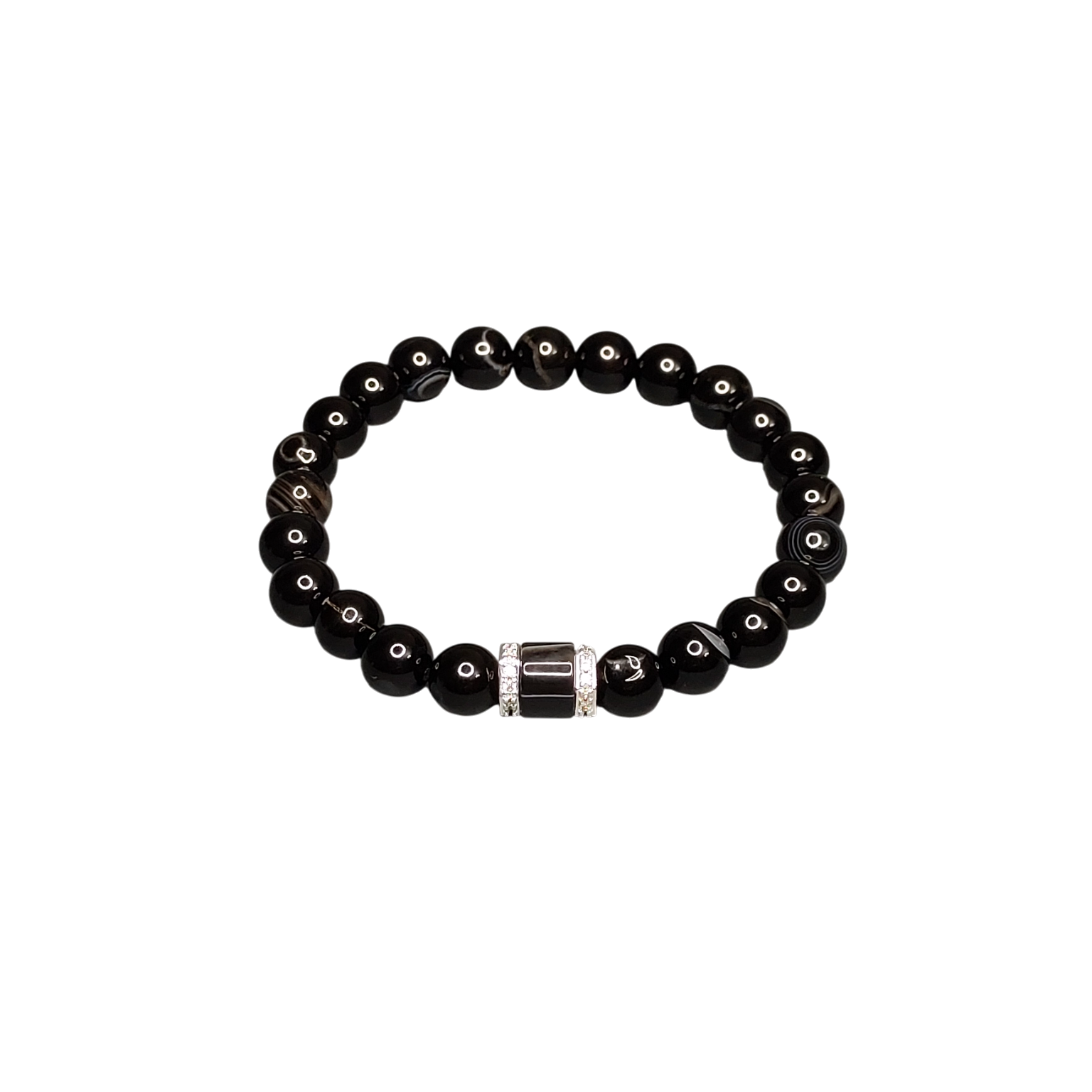 Стильний жіночий браслет із чорного агату